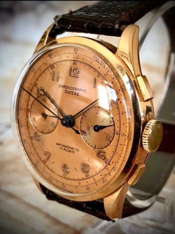 CHRONOGRAPHE SUISSE ORO 18 K, ANTIGUO AÑOS 40 - TEMPPUS: