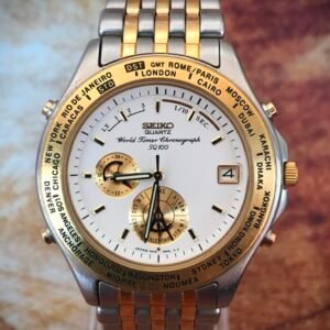 SEIKO QUARTZ "WORLD TIMER CHRONOGRAPF" SQ 100