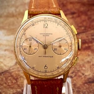 CHRONOGRAPHE SUISSE ORO 18K, LANDERON, AÑOS 40 - TEMPPUS:
