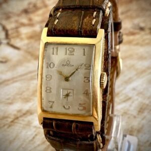 OMEGA ART DECÒ 18K GOLD, 1927, MANUAL WIND
