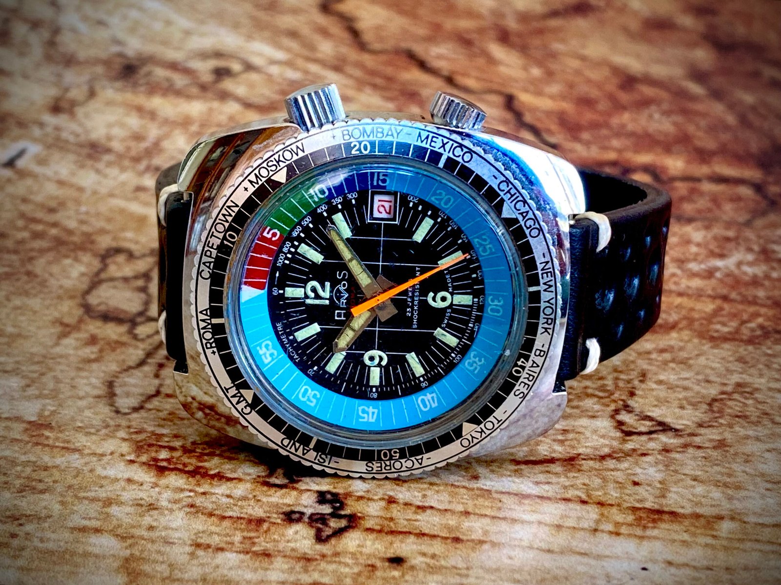 ARIOS GMT CARGA MANUAL, VINTAGE AÑOS 70 - TEMPPUS: