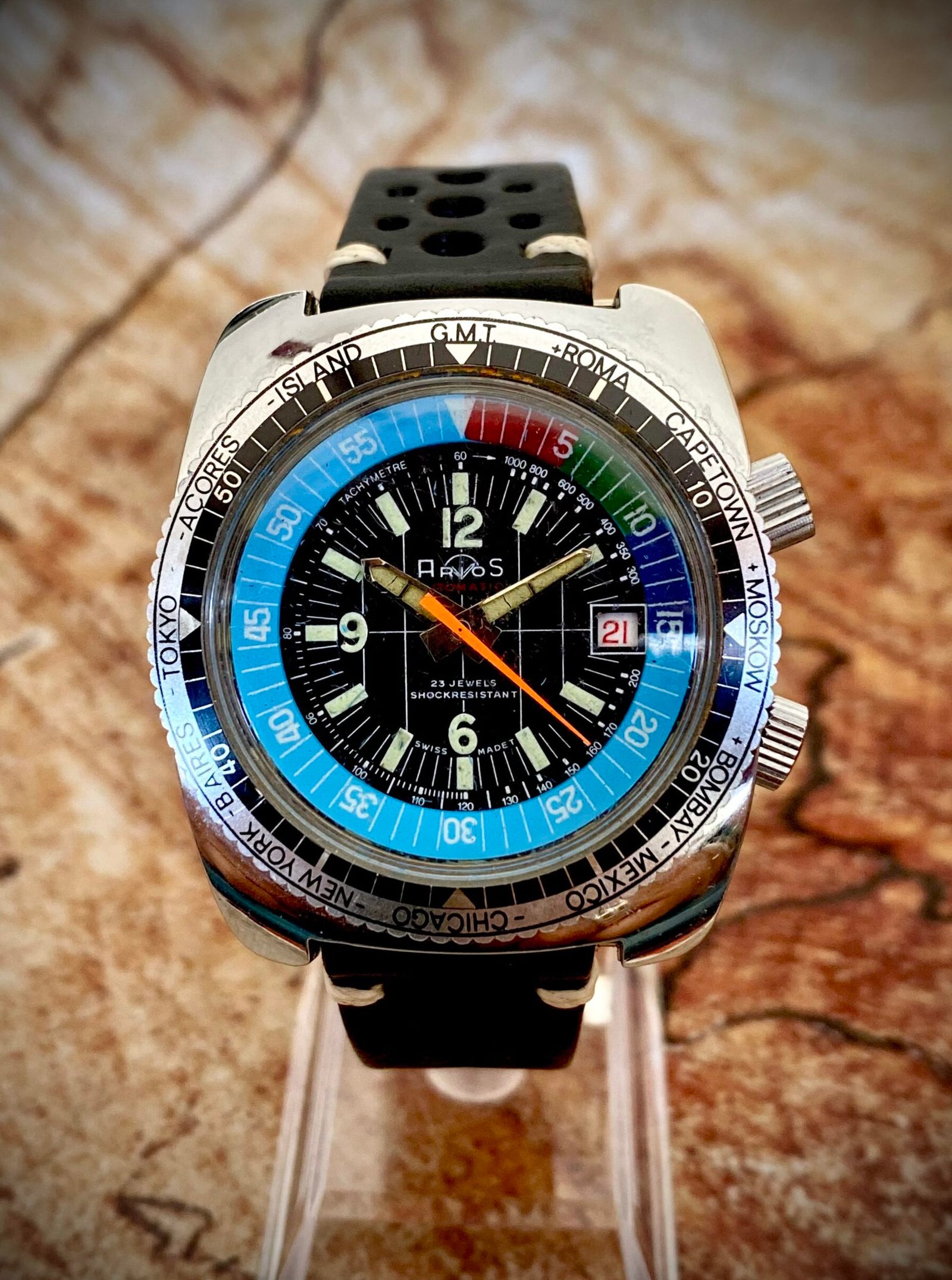 ARIOS GMT CARGA MANUAL, VINTAGE AÑOS 70 - TEMPPUS: