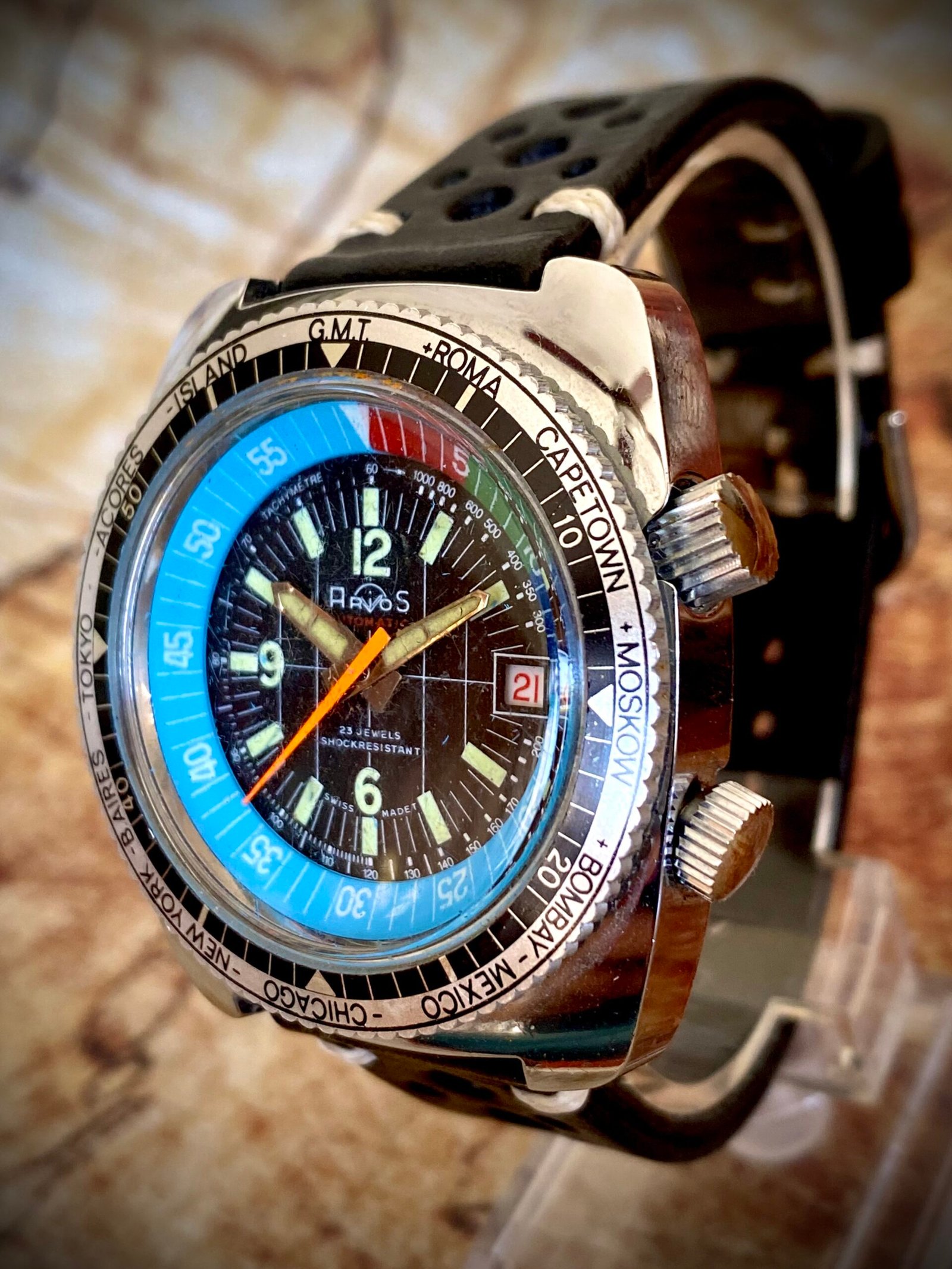 ARIOS GMT CARGA MANUAL, VINTAGE AÑOS 70 - TEMPPUS: