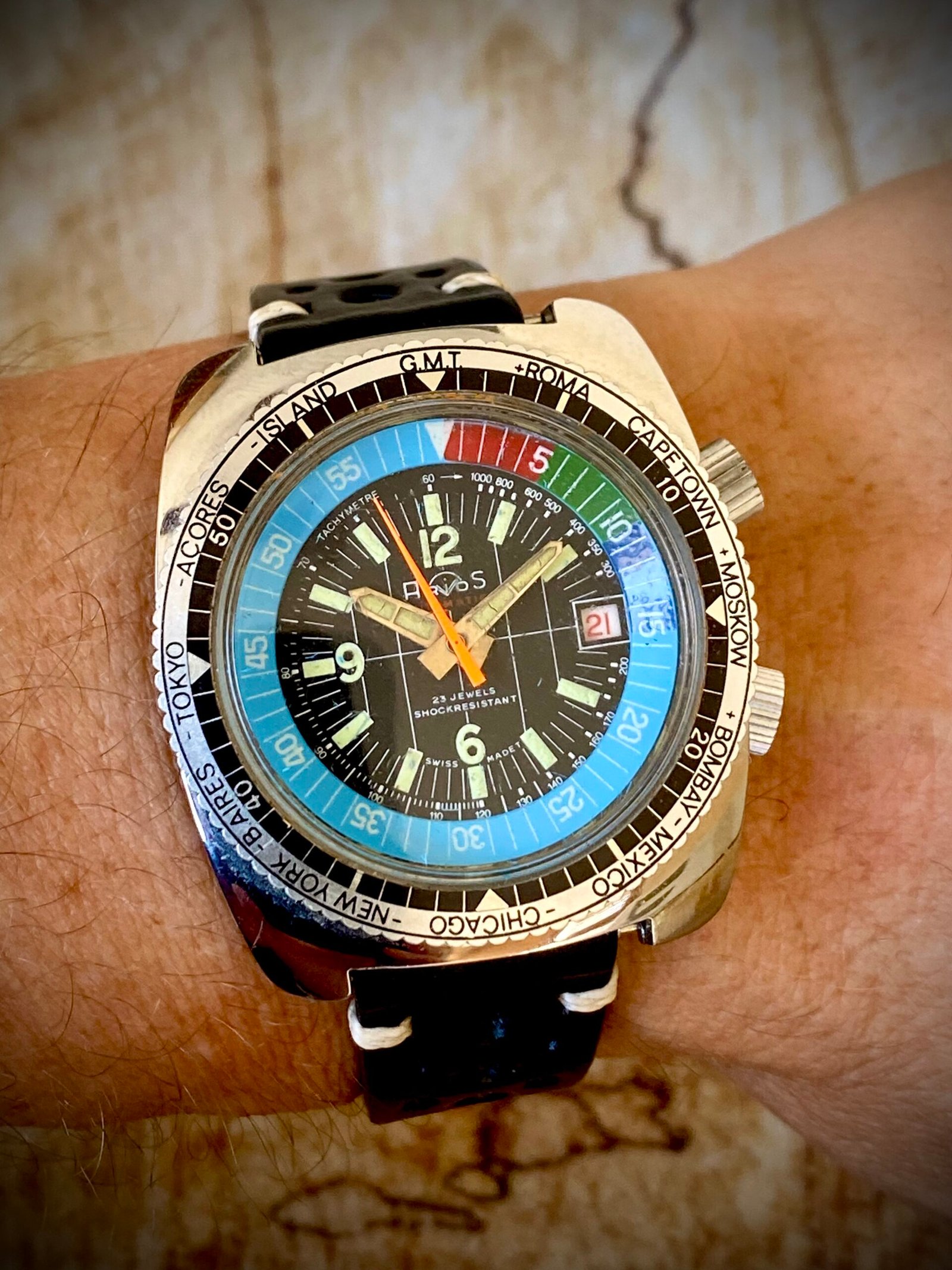 ARIOS GMT CARGA MANUAL, VINTAGE AÑOS 70 - TEMPPUS: