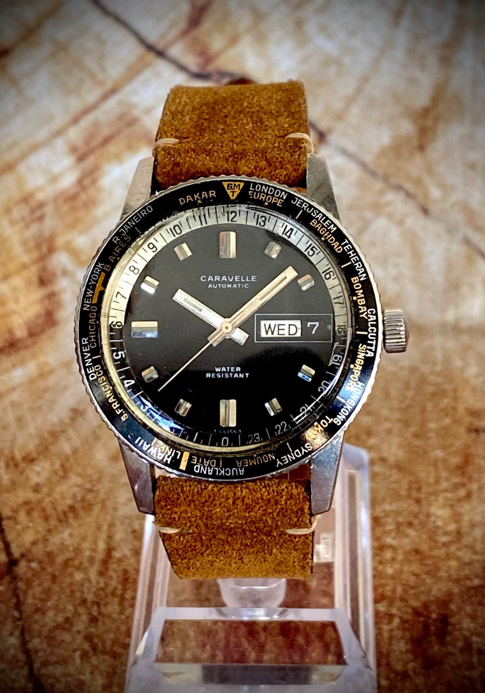 CARAVELLE WORLD TIMER AUTOMÁTICO, AÑOS 60