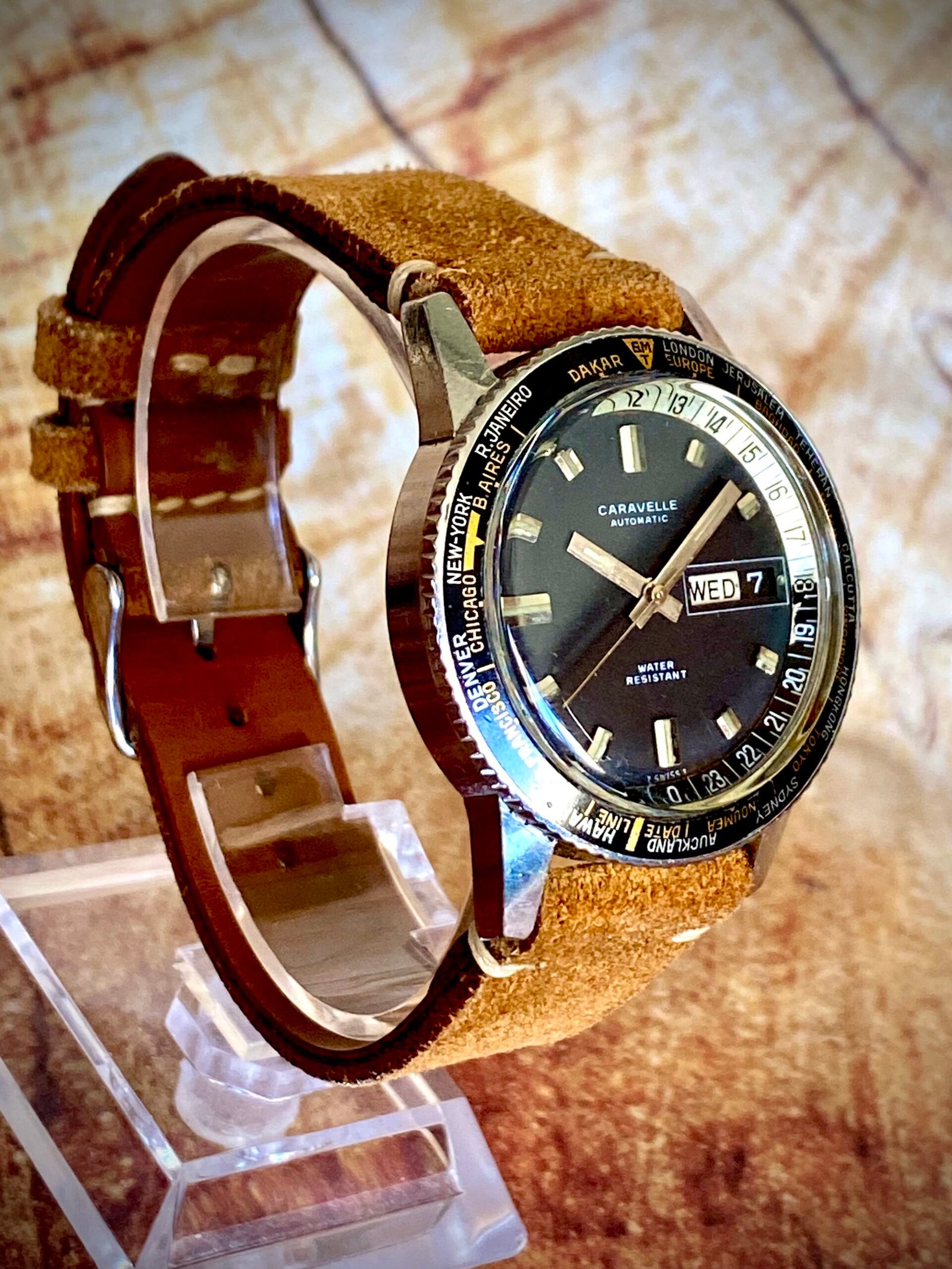 CARAVELLE WORLD TIMER AUTOMÁTICO, AÑOS 60 - Imagen 3