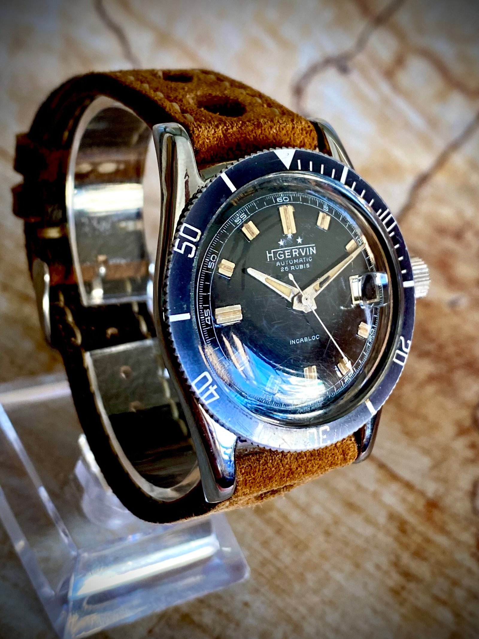 H.GERVIN, DIVER AUTOMÁTICO, VINTAGE AÑOS 60 - Imagen 3