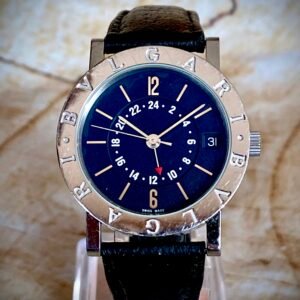 BVLGARI GMT AUTOMÁTICO, ACERO + ZAFIRO