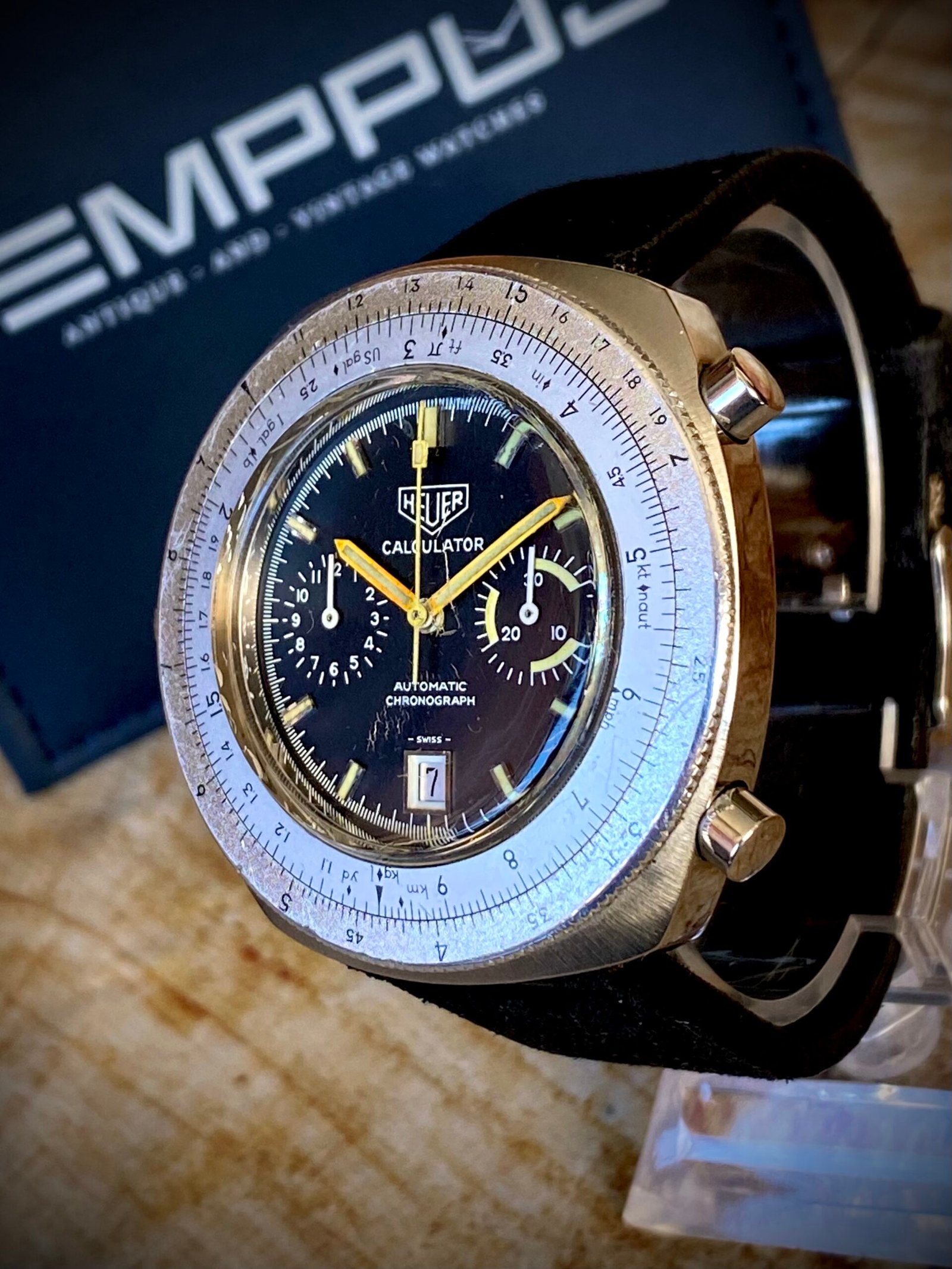 HEUER CALCULATOR CHRONOGRAPH CALIBRE BUREN 12 - Imagen 2