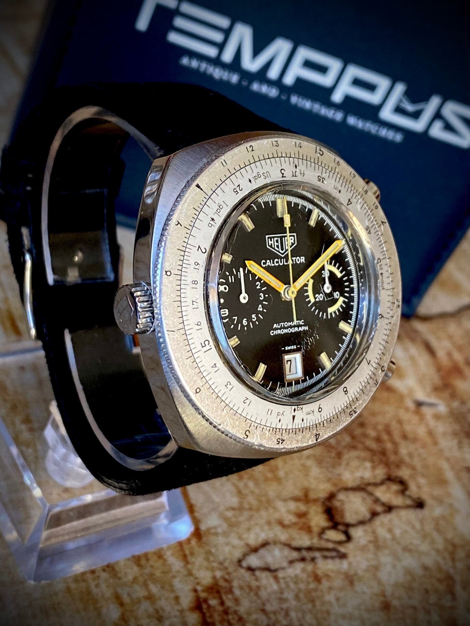 HEUER CALCULATOR CHRONOGRAPH CALIBRE BUREN 12 - Imagen 3