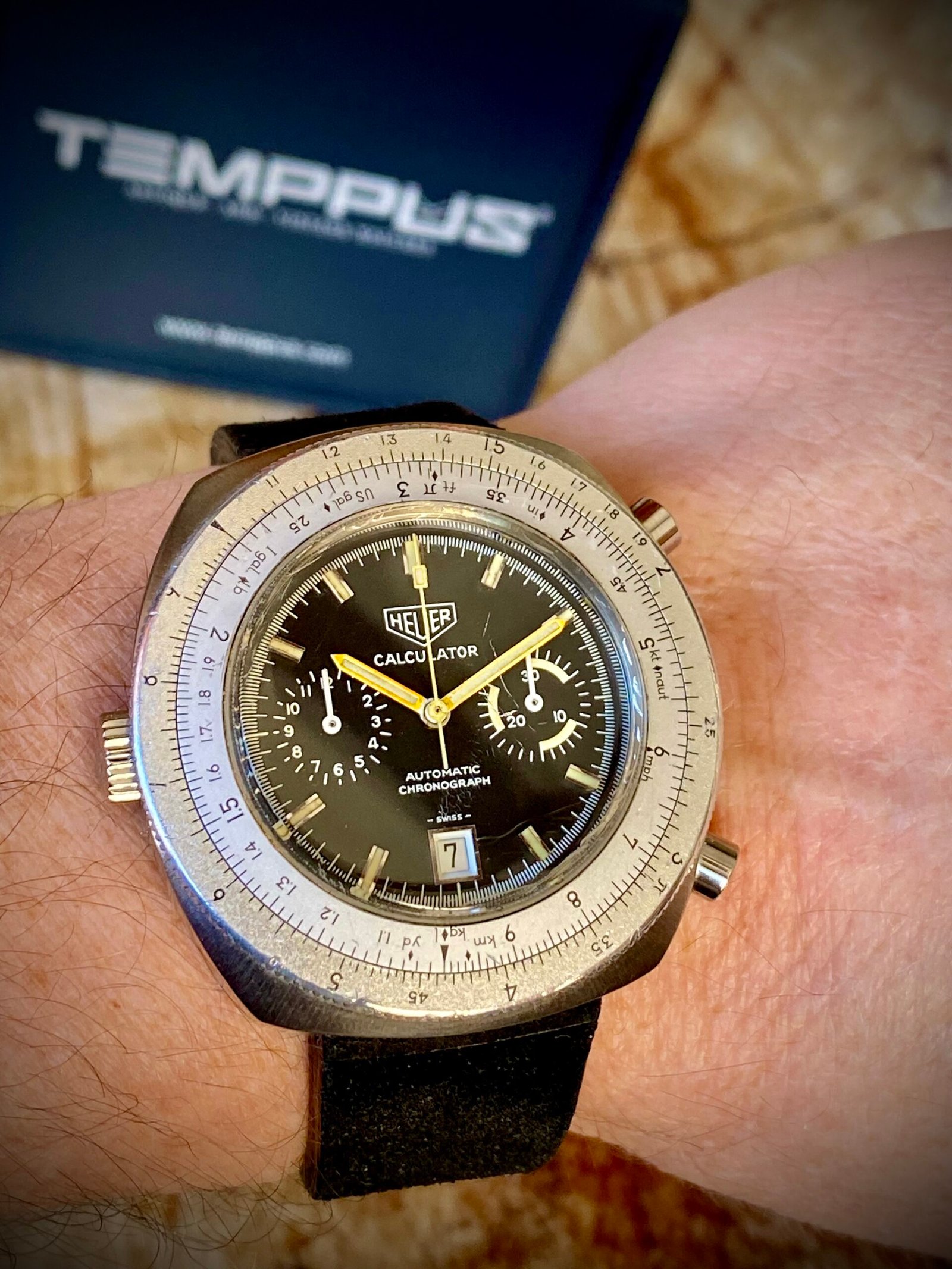 HEUER CALCULATOR CHRONOGRAPH CALIBRE BUREN 12 - Imagen 4