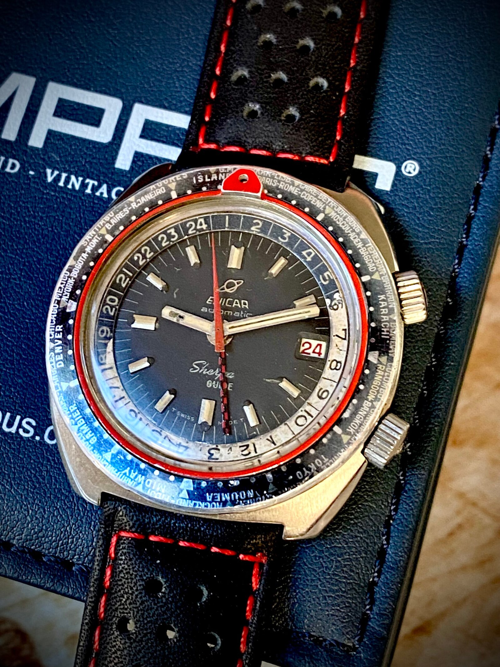 ENICAR SHERPA GUIDE 600 GMT, VINTAGE 60s, AUTOMÁTICO - Imagen 2