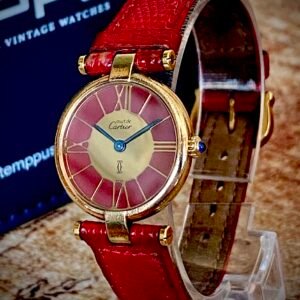 CARTIER (Must de Cartier). Plata maciza bañada en oro. Cuarzo - TEMPPUS: