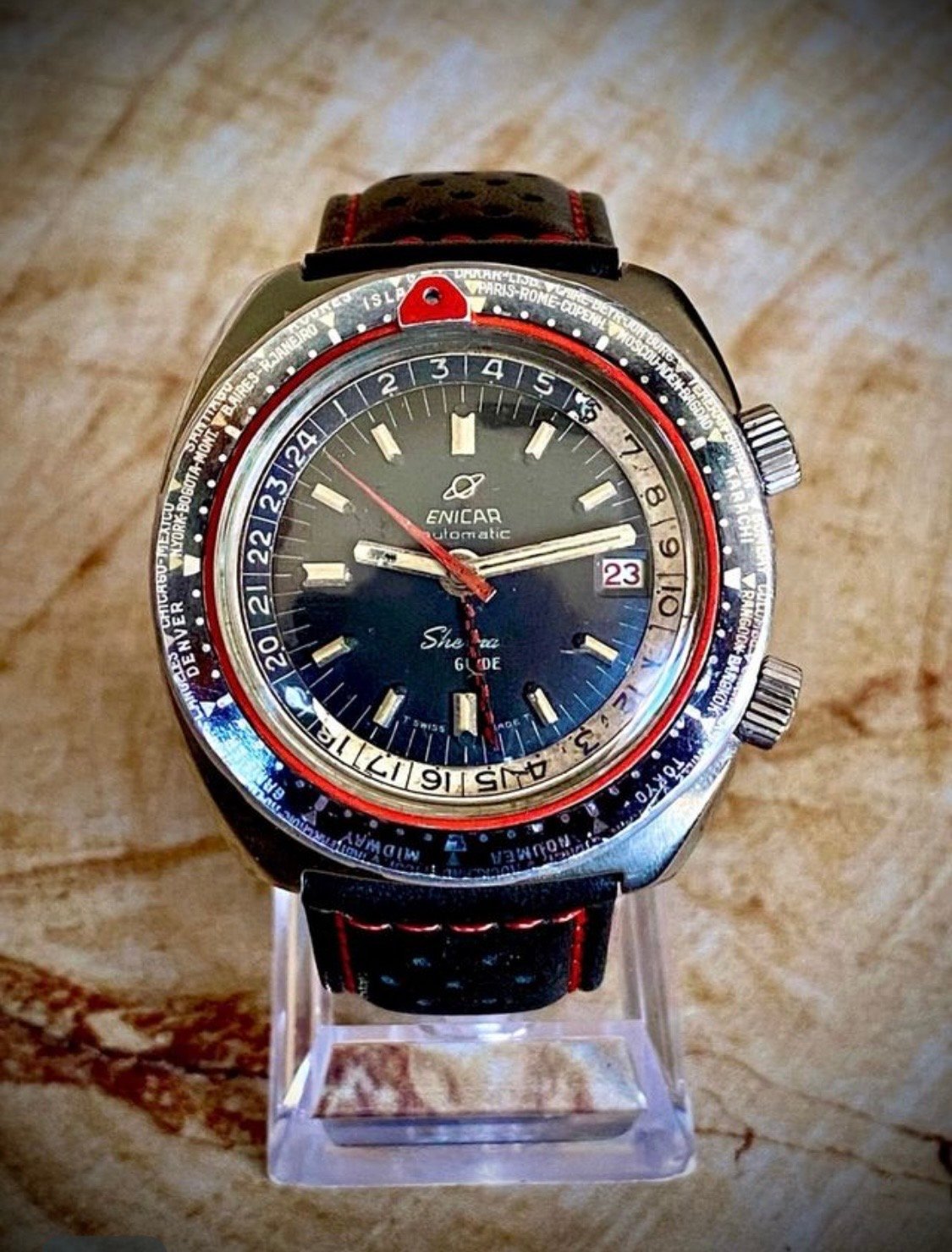 ENICAR SHERPA GUIDE 600 GMT, VINTAGE 60s, AUTOMÁTICO