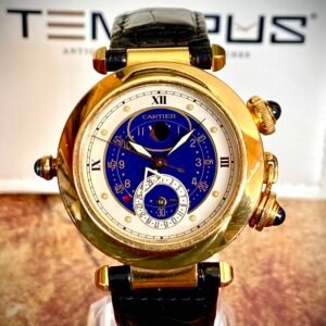 CARTIER PASHA ORO 18K + ALARMA + FASE LUNAR - TEMPPUS: