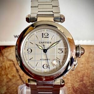 CARTIER PASHA ACERO, ESFERA GRIS CUADRICULADA - TEMPPUS: