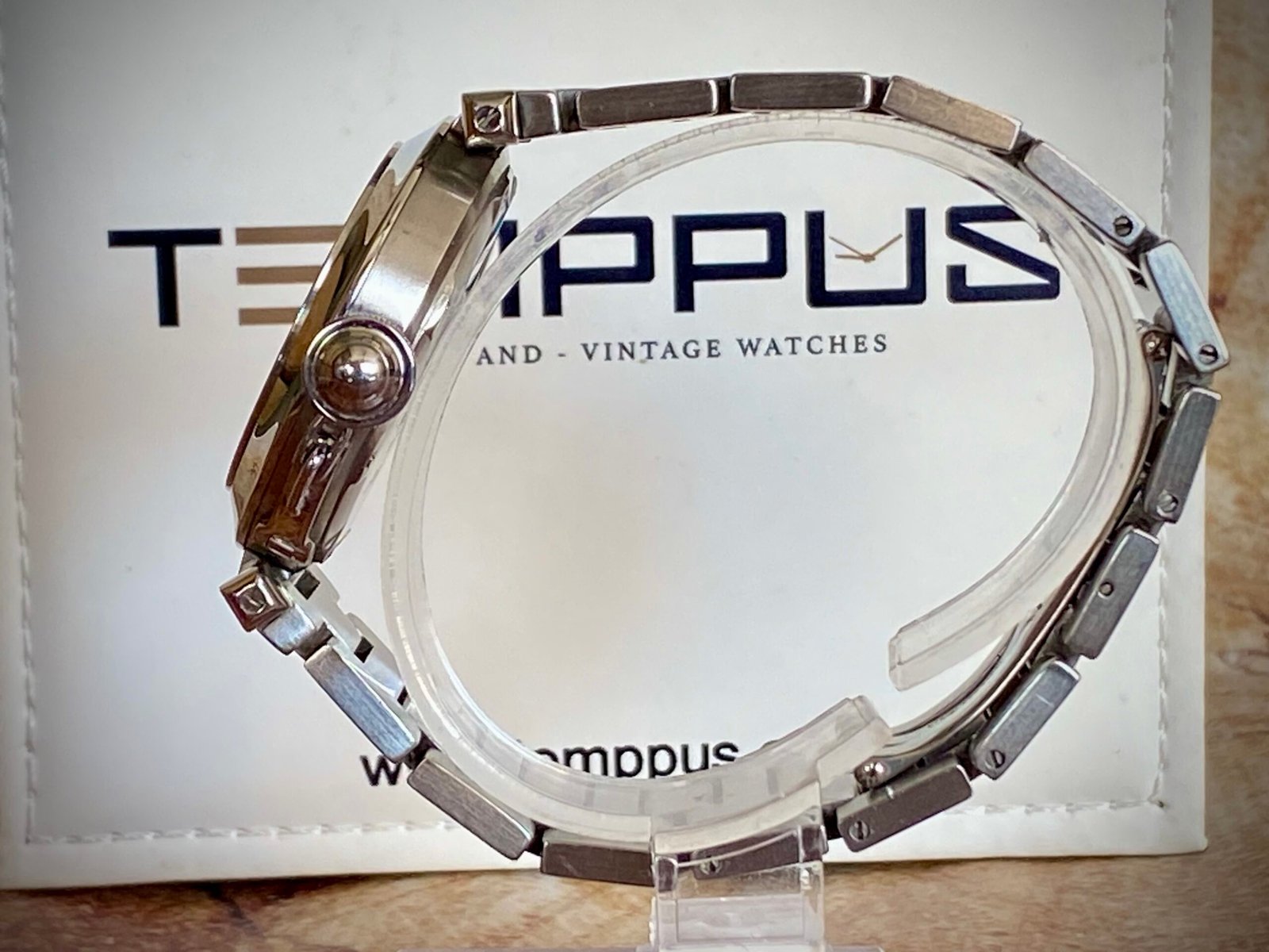 CARTIER PASHA ACERO, ESFERA GRIS CUADRICULADA - TEMPPUS: