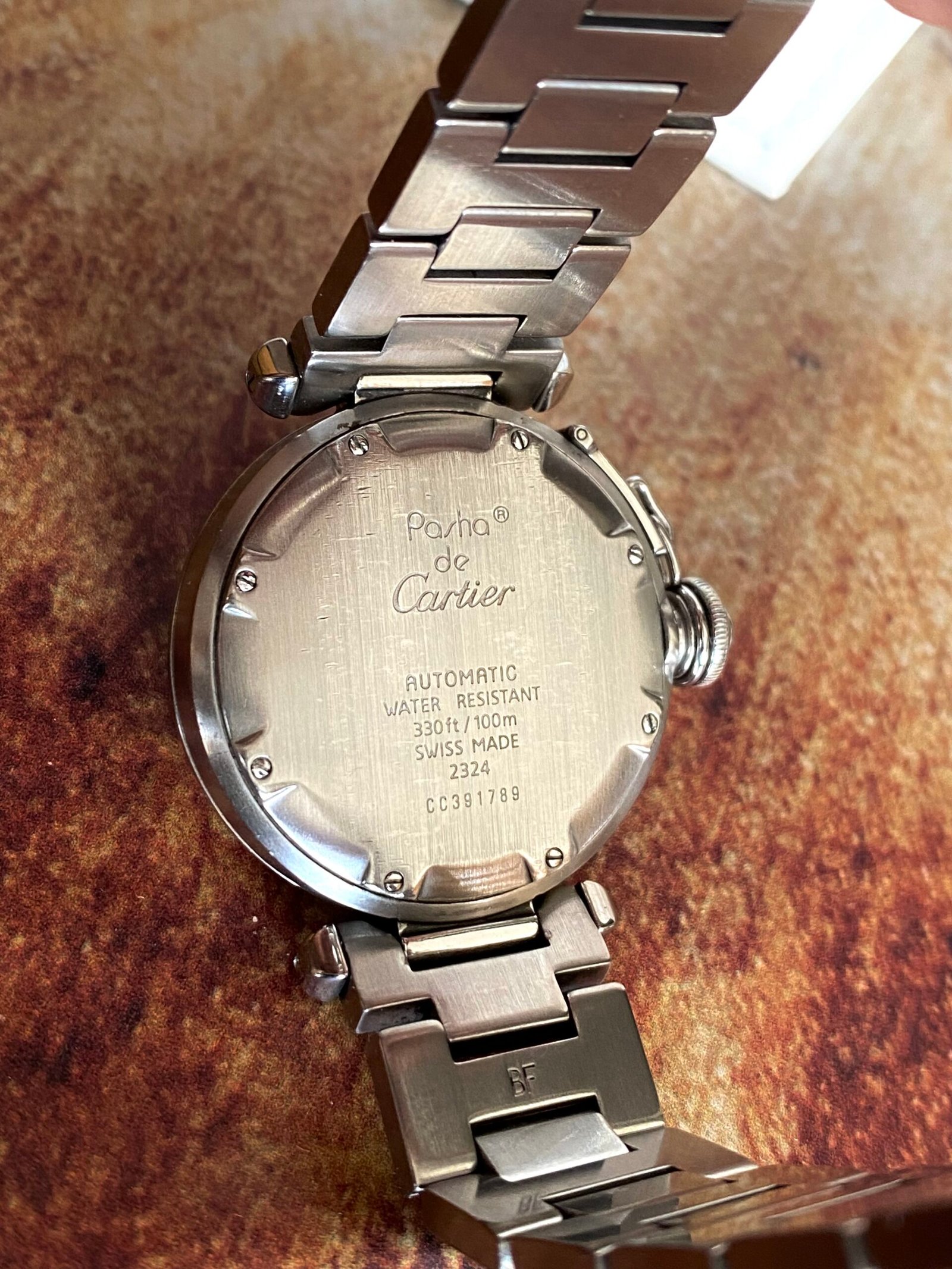 CARTIER PASHA ACERO, ESFERA GRIS CUADRICULADA - TEMPPUS: