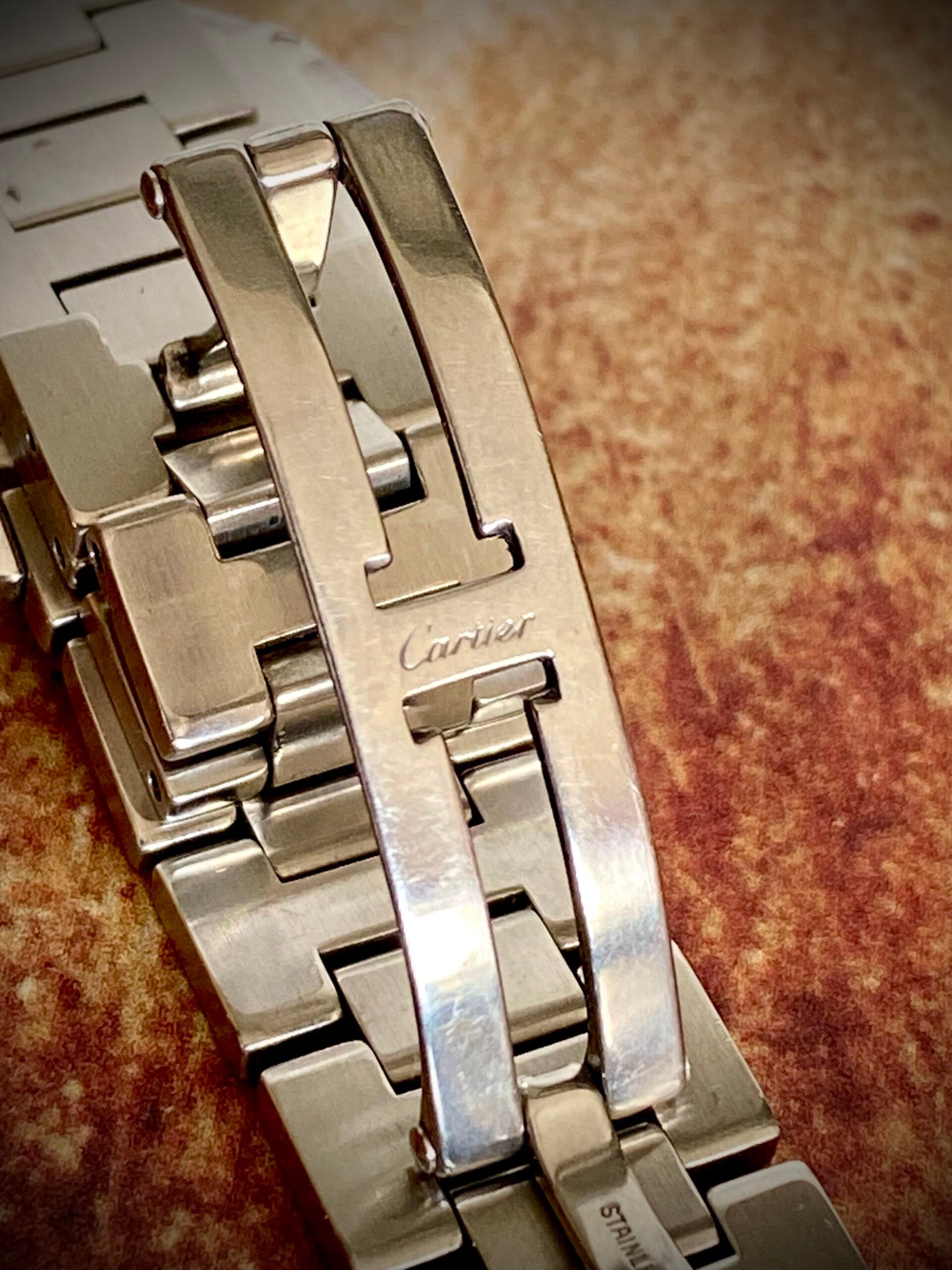 CARTIER PASHA ACERO, ESFERA GRIS CUADRICULADA - TEMPPUS: