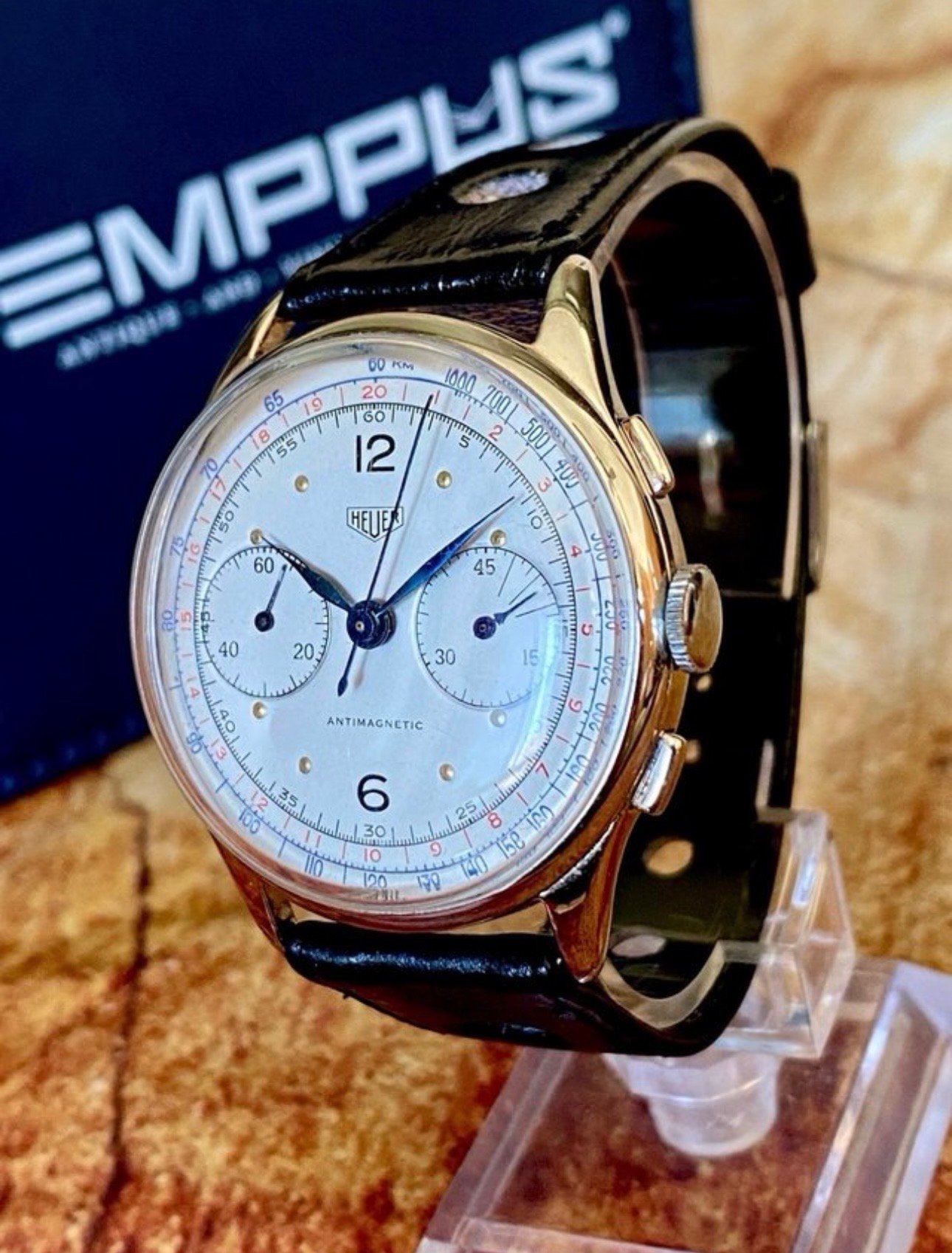 HEUER CHRONOGRAPH, ANTIGUO CRONÓGRAFO CAJA "JUMBO" - Imagen 3