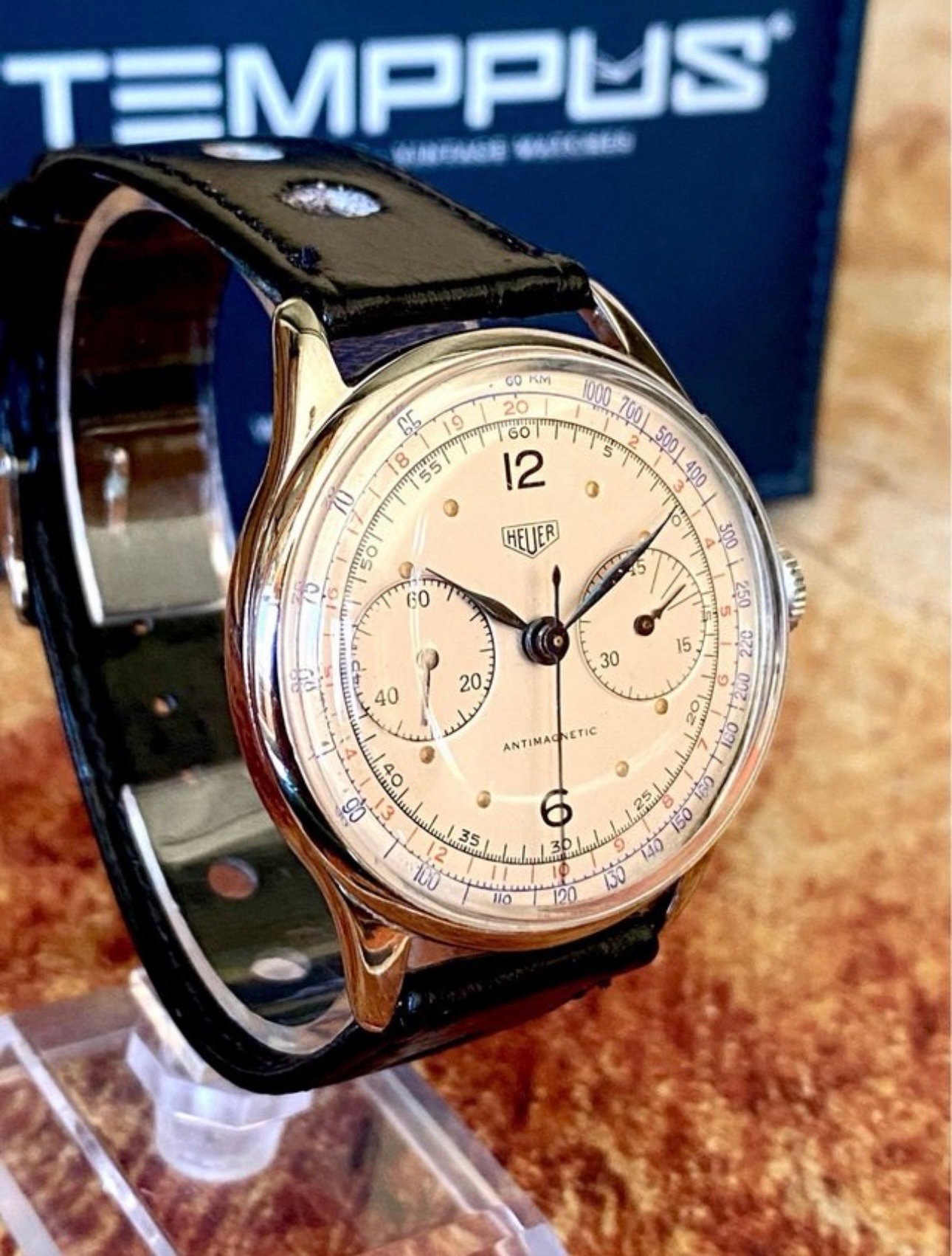 HEUER CHRONOGRAPH, ANTIGUO CRONÓGRAFO CAJA "JUMBO" - Imagen 5