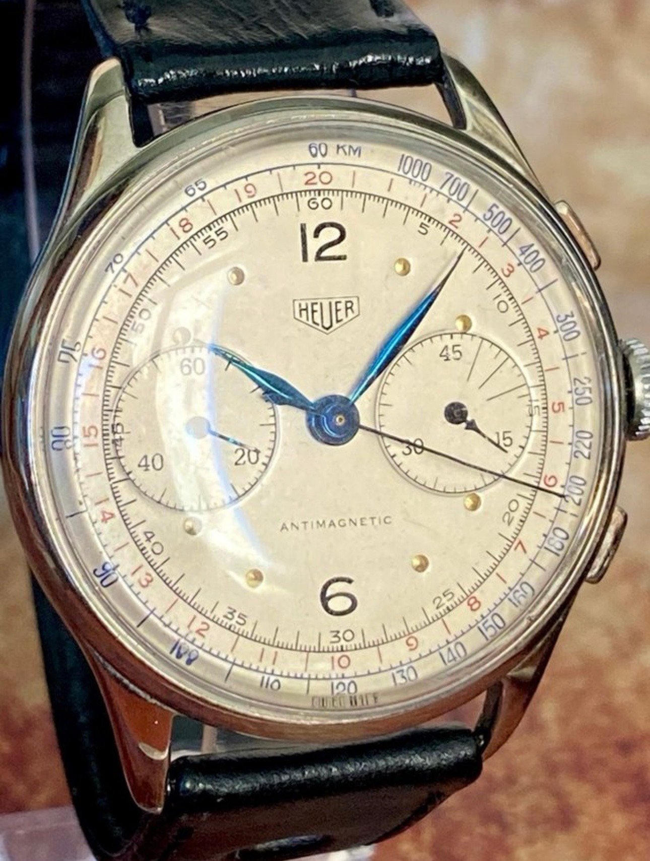 HEUER CHRONOGRAPH, ANTIGUO CRONÓGRAFO CAJA "JUMBO" - Imagen 9