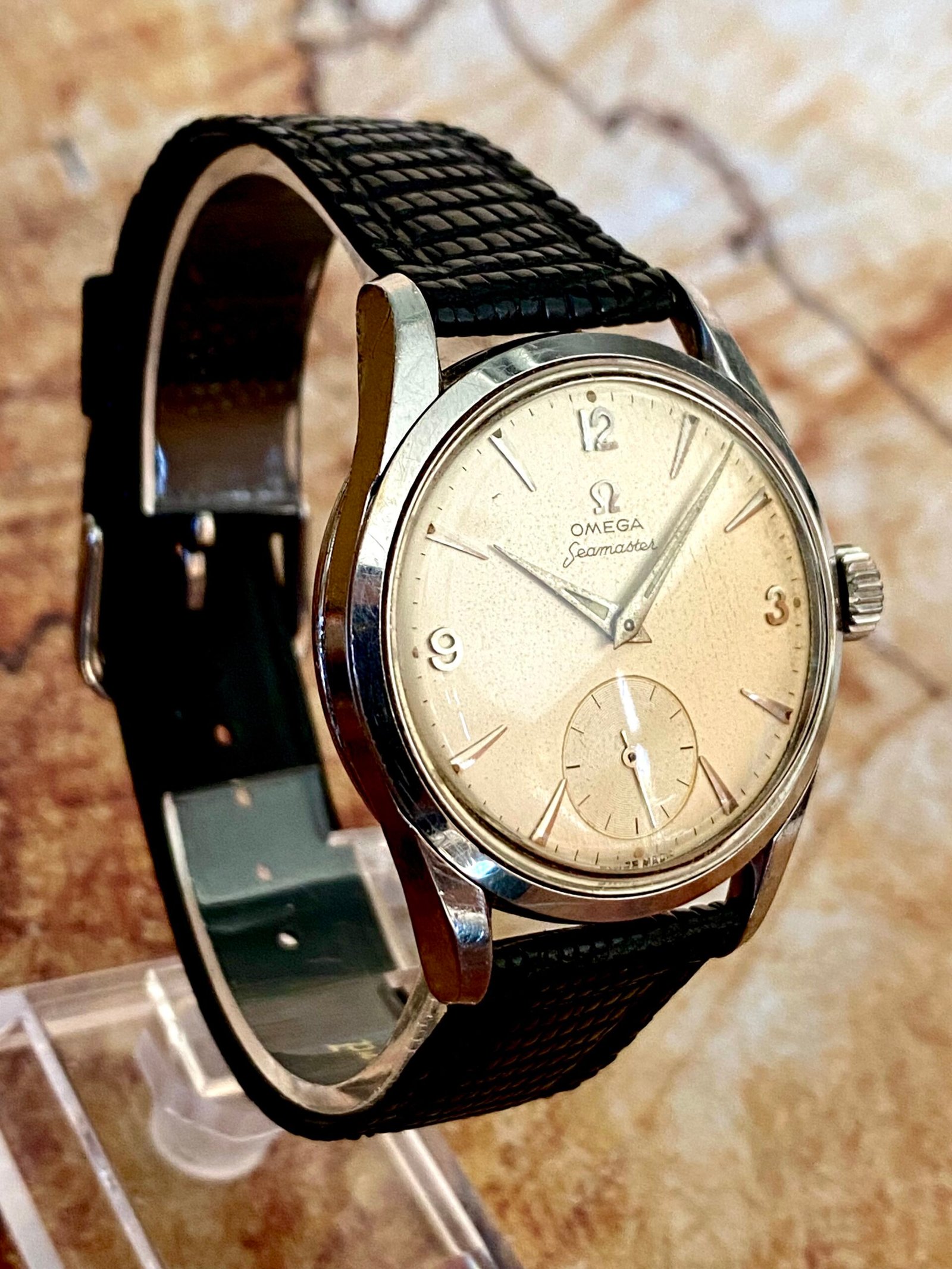 OMEGA SEAMASTER AÑO 1959, Grabado LOKOMOTIVFABRIK SUIZA - Imagen 3