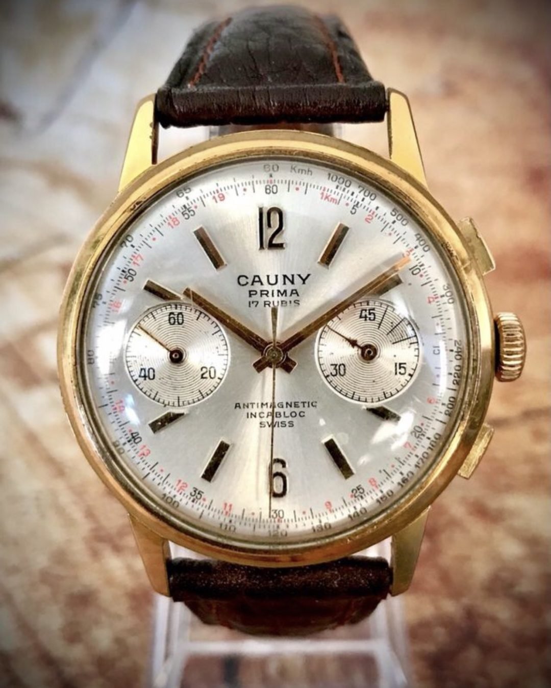 CAUNY PRIMA CRONÓGRAFO, CALIBRE VALJOUX 7733, 1956 - TEMPPUS: