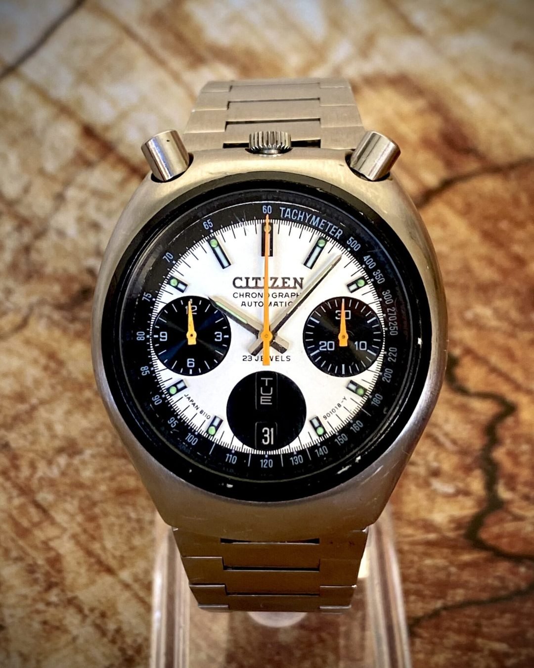 CITIZEN BULLHEAD 67-9011 CHRONOGRAPH, VINTAGE 70s - TEMPPUS:
