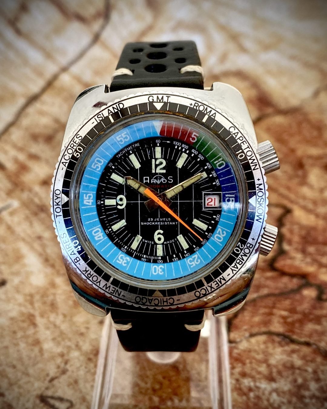 ARIOS GMT CARGA MANUAL, VINTAGE AÑOS 70 - TEMPPUS: