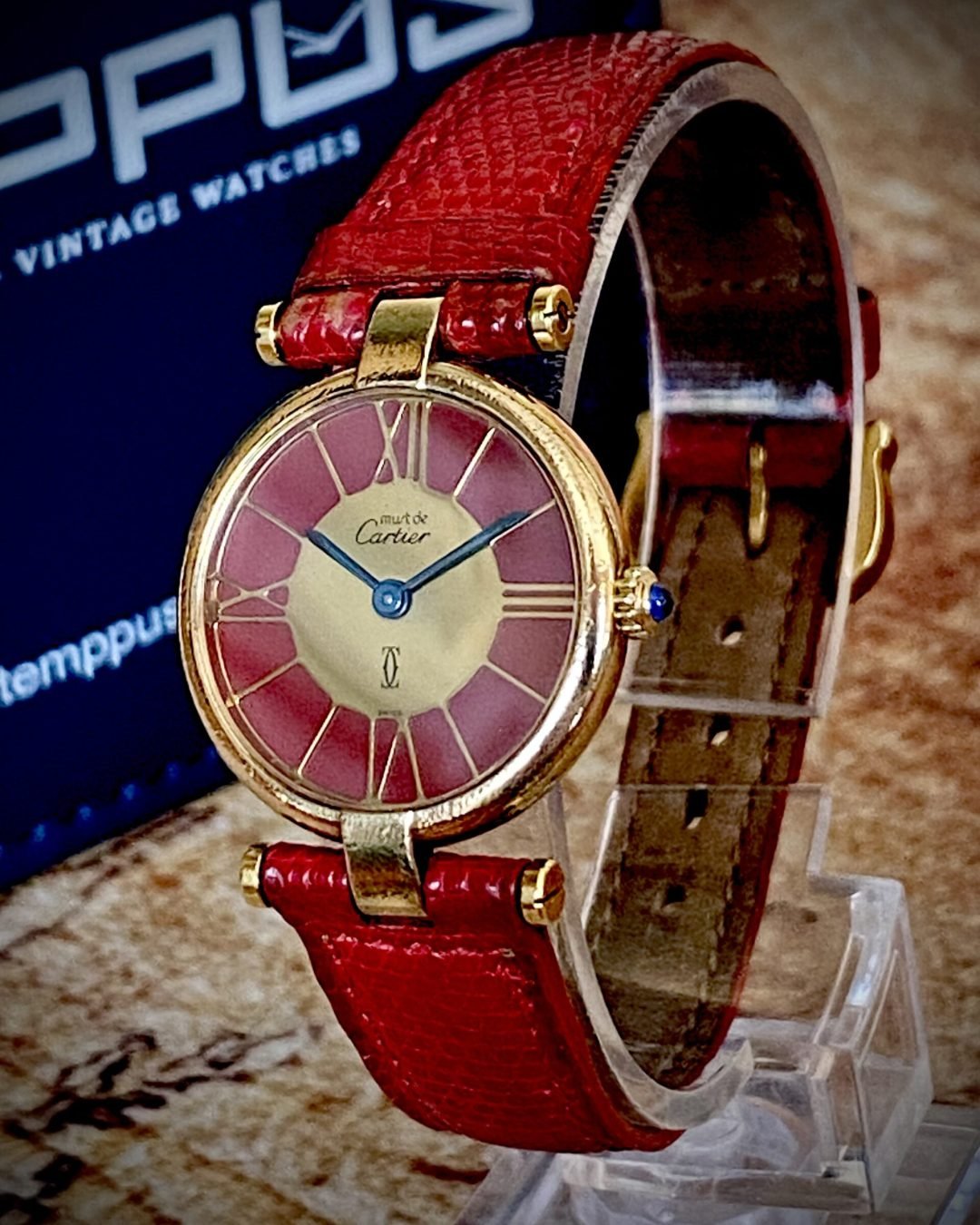 CARTIER (Must de Cartier). Plata maciza bañada en oro. Cuarzo - TEMPPUS: